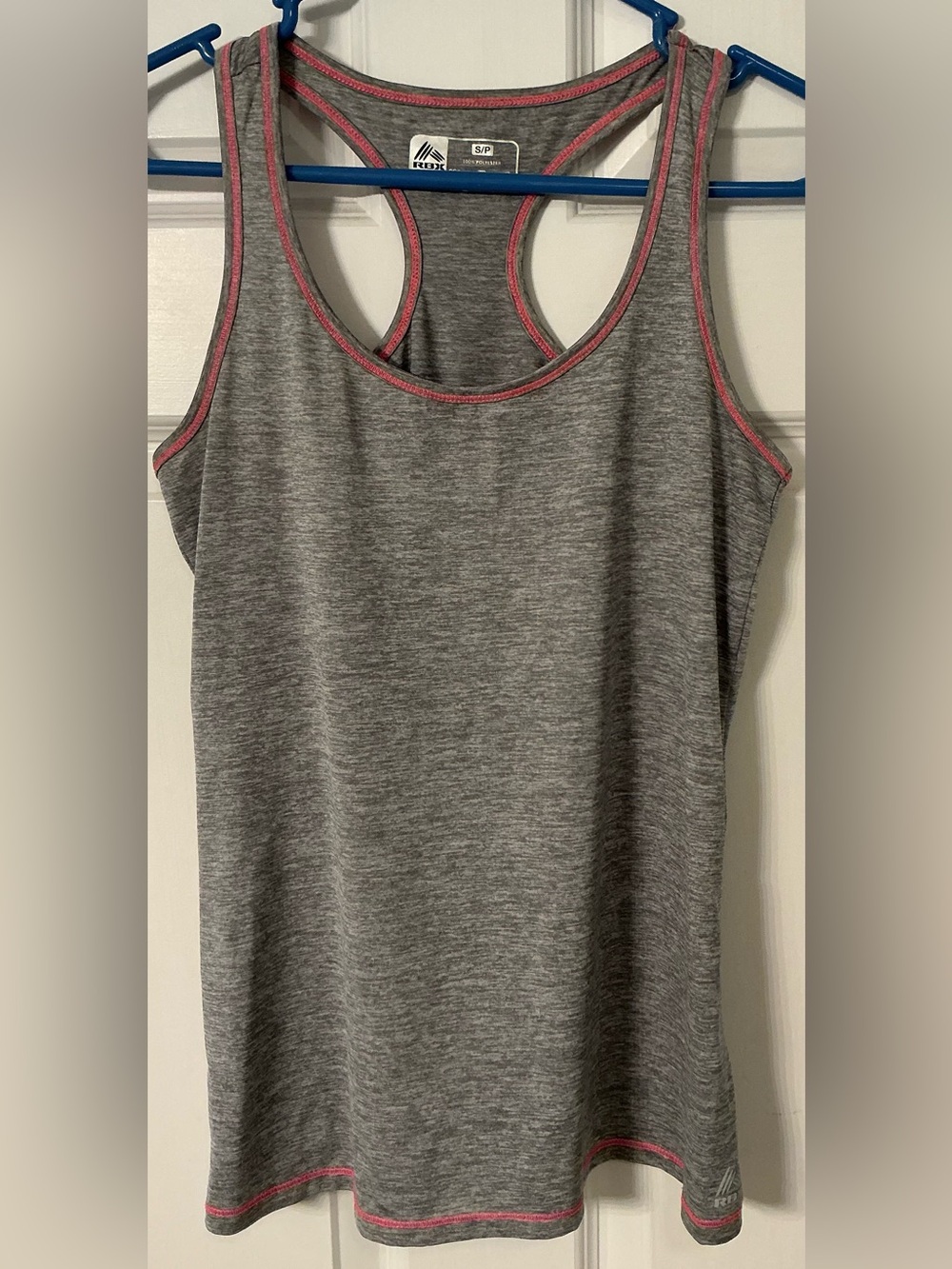 RBX Gray Racerback Tank with Pink Trim